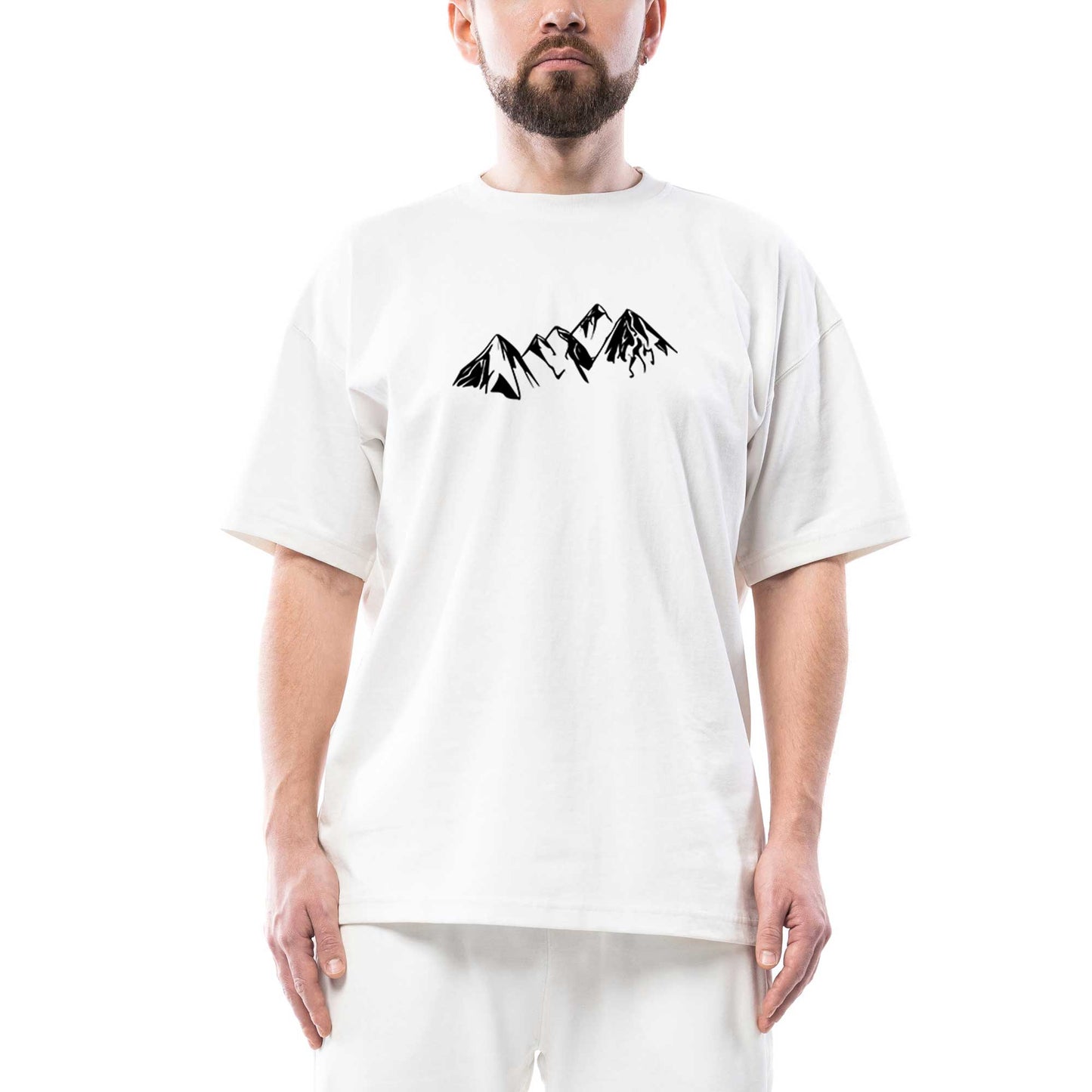 Black Mountains Oversize Beyaz Tişört