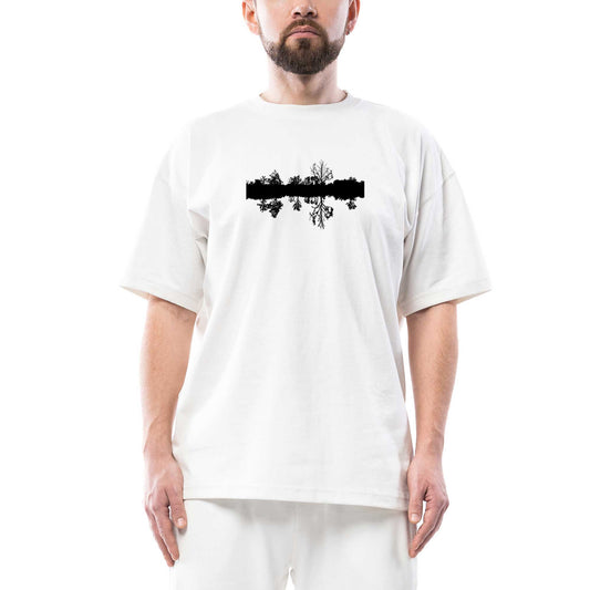 Black Tree ReflectIron Oversize Beyaz Tişört