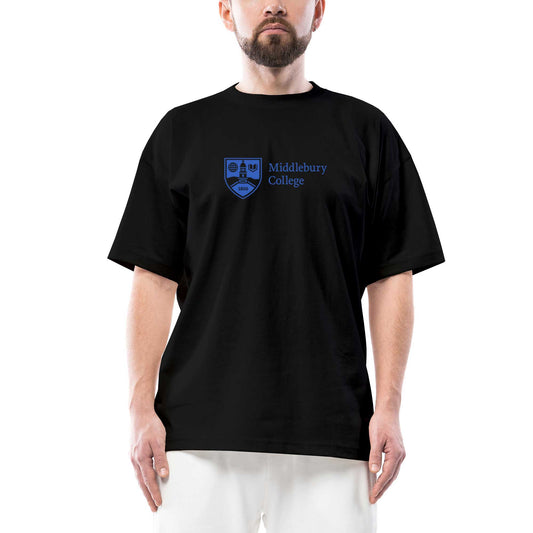 Middlebury College Logo Oversize Siyah Tişört