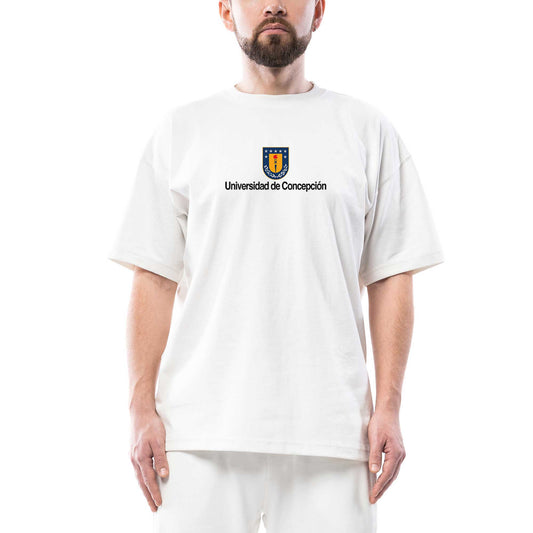 ConcepcIron University Logo Oversize Beyaz Tişört