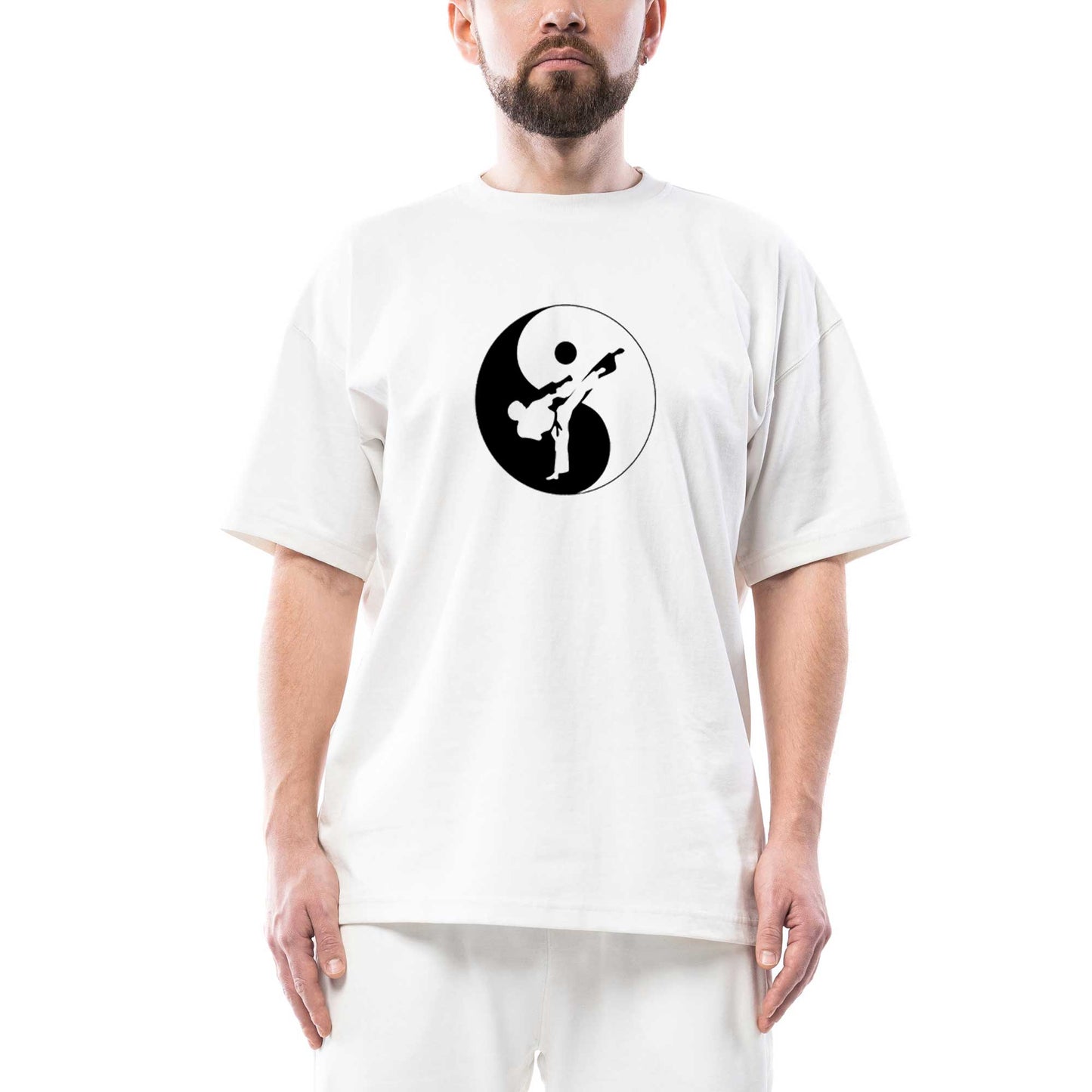 Karate Symmetry Martial Arts Oversize Beyaz Tişört