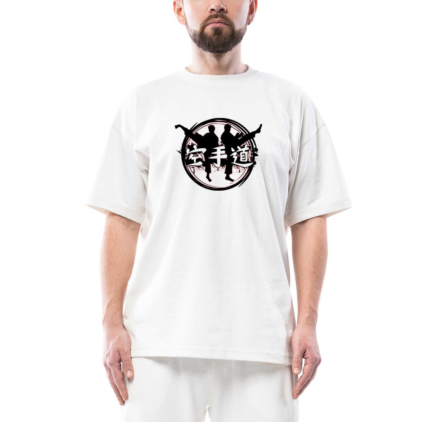Taekwondo Red Circle Oversize Beyaz Tişört