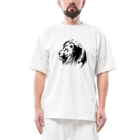 Black LIron Silhouette beyaz oversize tişört