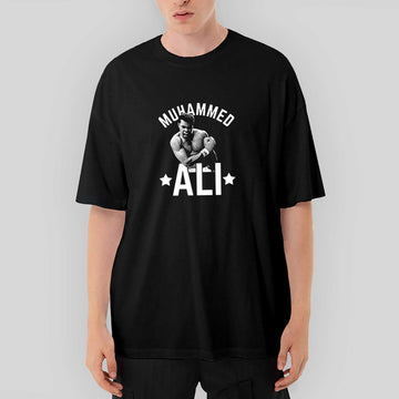 Muhammed Ali Face Oversize Siyah Tişört
