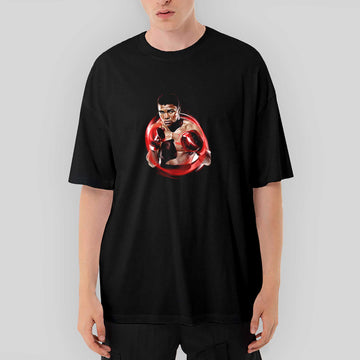 Muhammed Ali Red Oversize Siyah Tişört