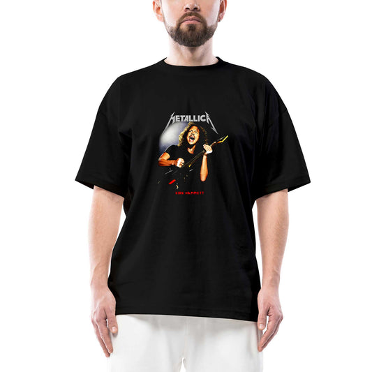 Metallica Kirk Hammet Guitar Oversize Siyah Tişört