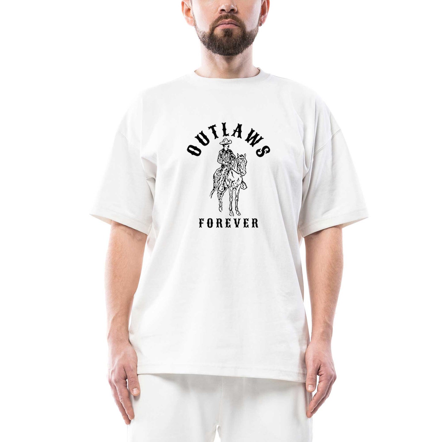 Red Dead Redemption 2 Outlaws Forever Oversize Beyaz Tişört