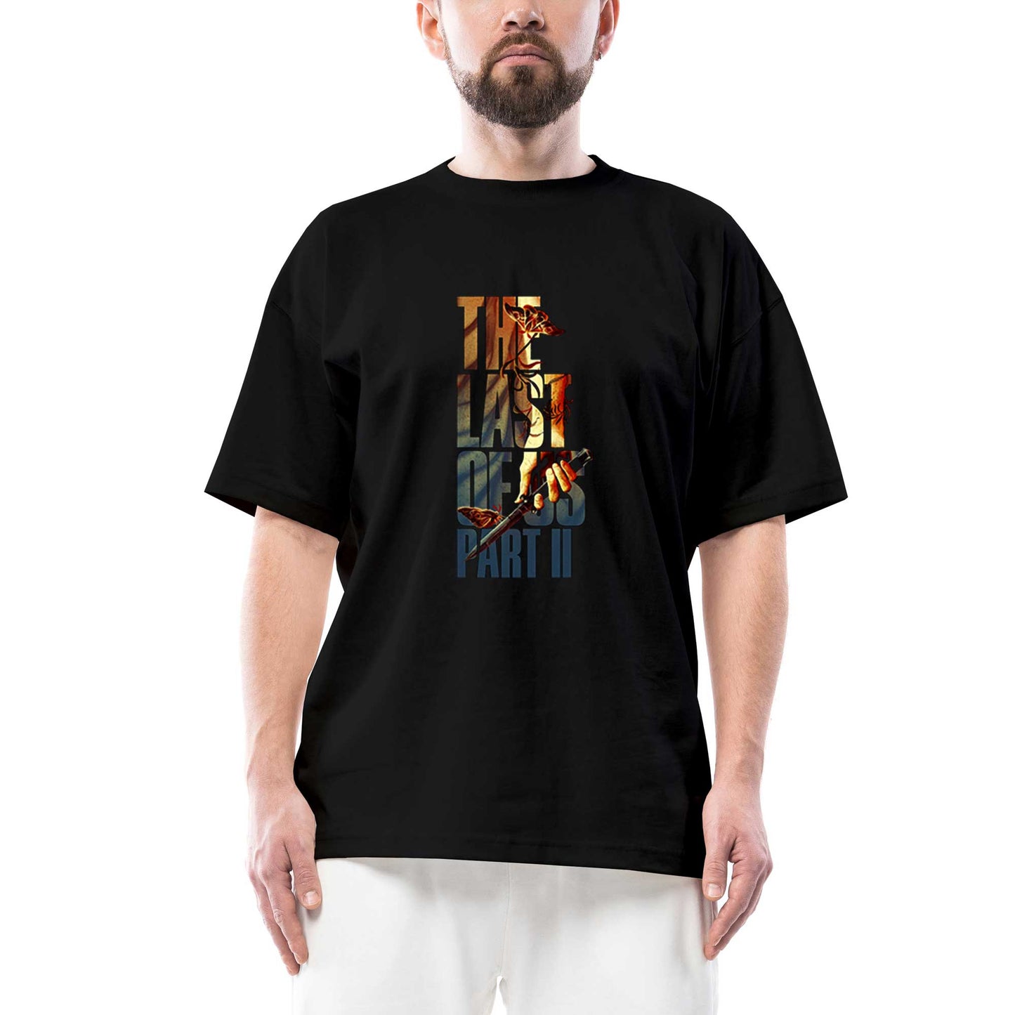 The Last Of Us 2 Butterfly Oversize Siyah Tişört
