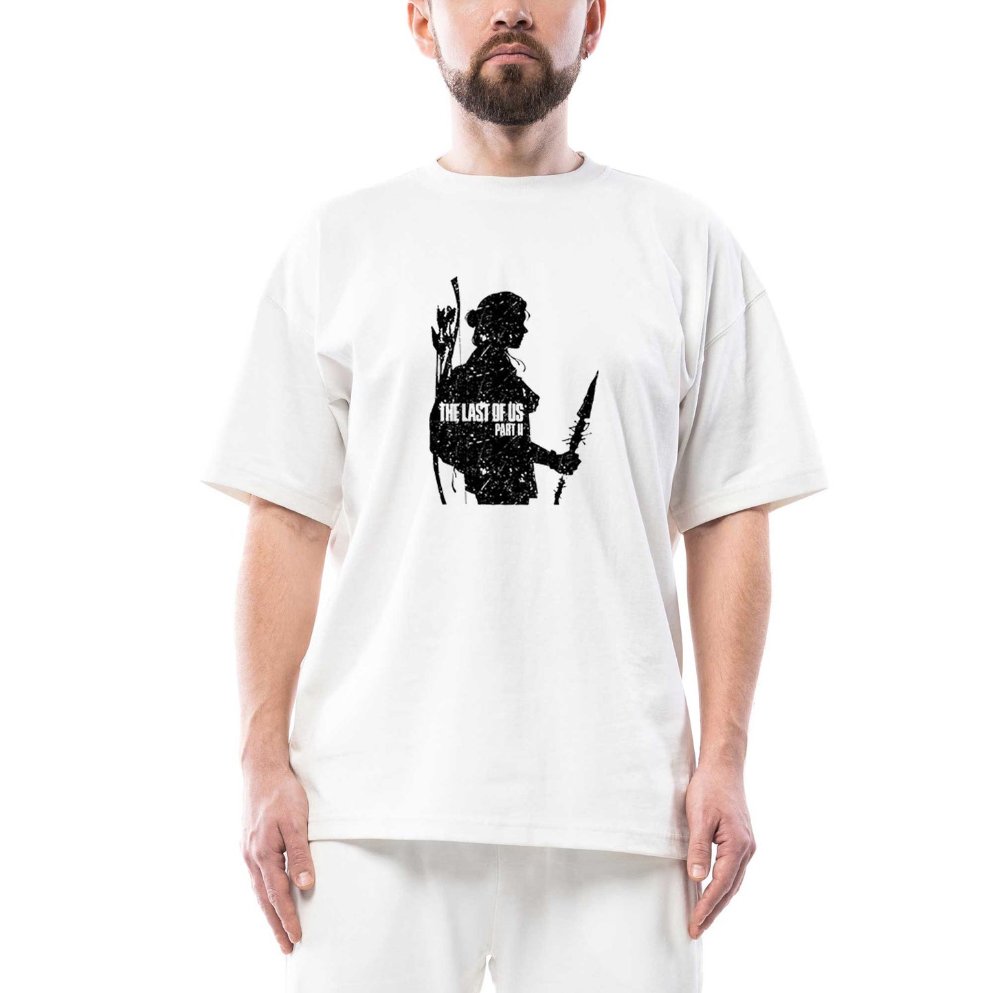 The Last Of Us 2 Ellie Face Oversize Beyaz Tişört
