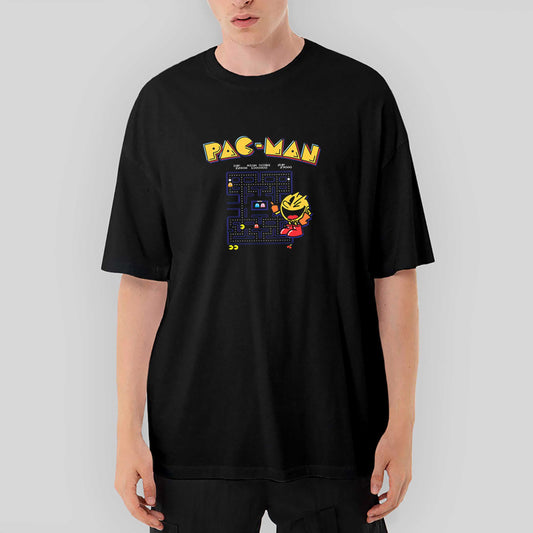 Pac-Man Eighties Oversize Siyah Tişört