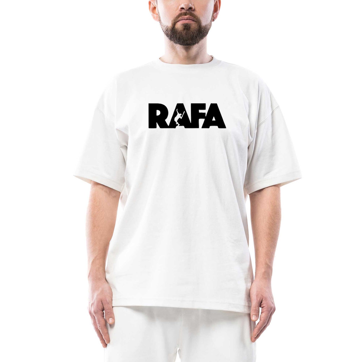 Rafael Nadal Text Oversize Beyaz Tişört