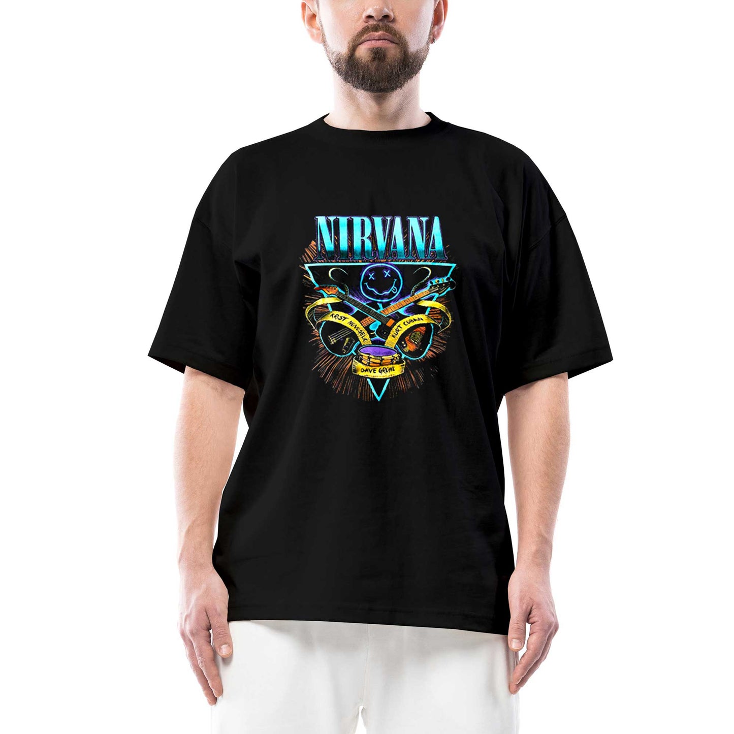 Nirvana Poster Oversize Siyah Tişört