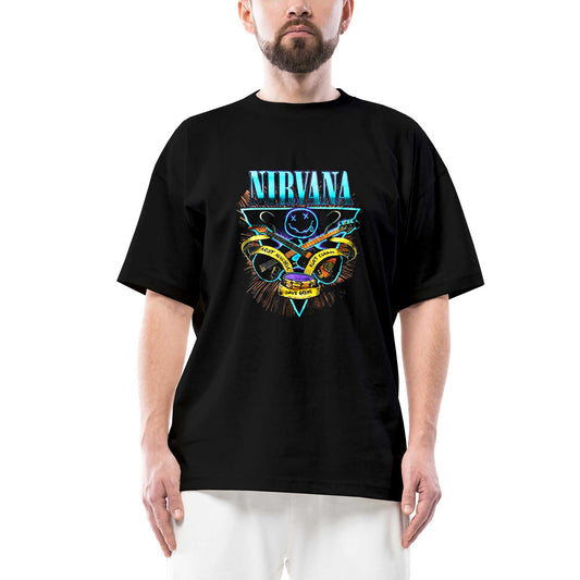 Nirvana Poster Oversize Siyah Tişört