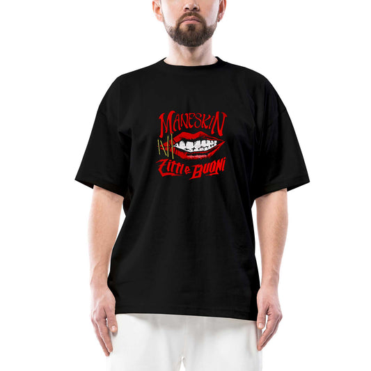 Maneskin Zitti e Buoni Oversize Siyah Tişört