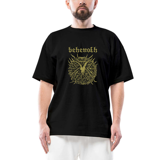 Behemoth Goat Pentagram Oversize Siyah Tişört