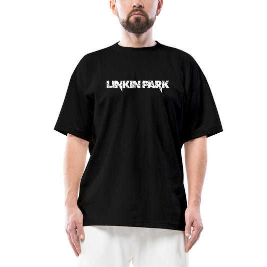 Linkin Park Yazı Oversize Siyah Tişört