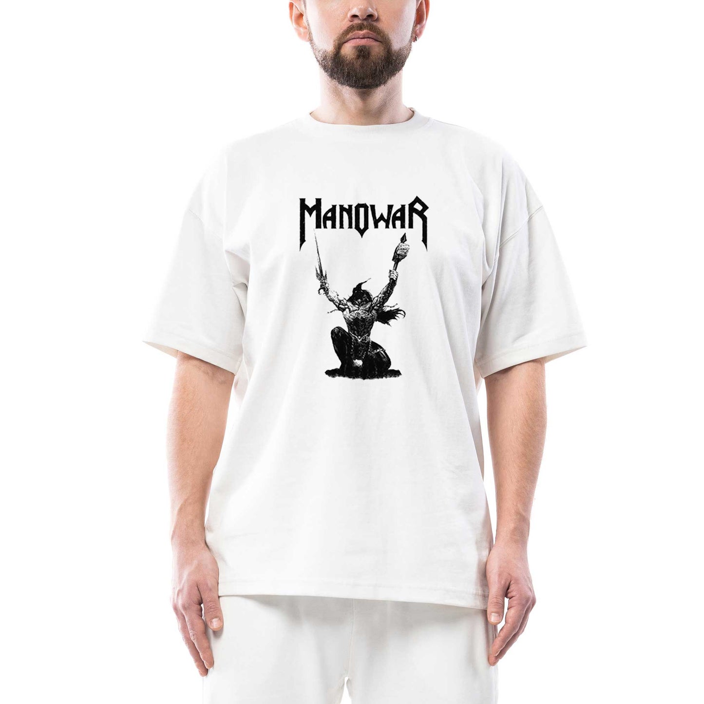 Manowar The Triumph of Steel Oversize Beyaz Tişört