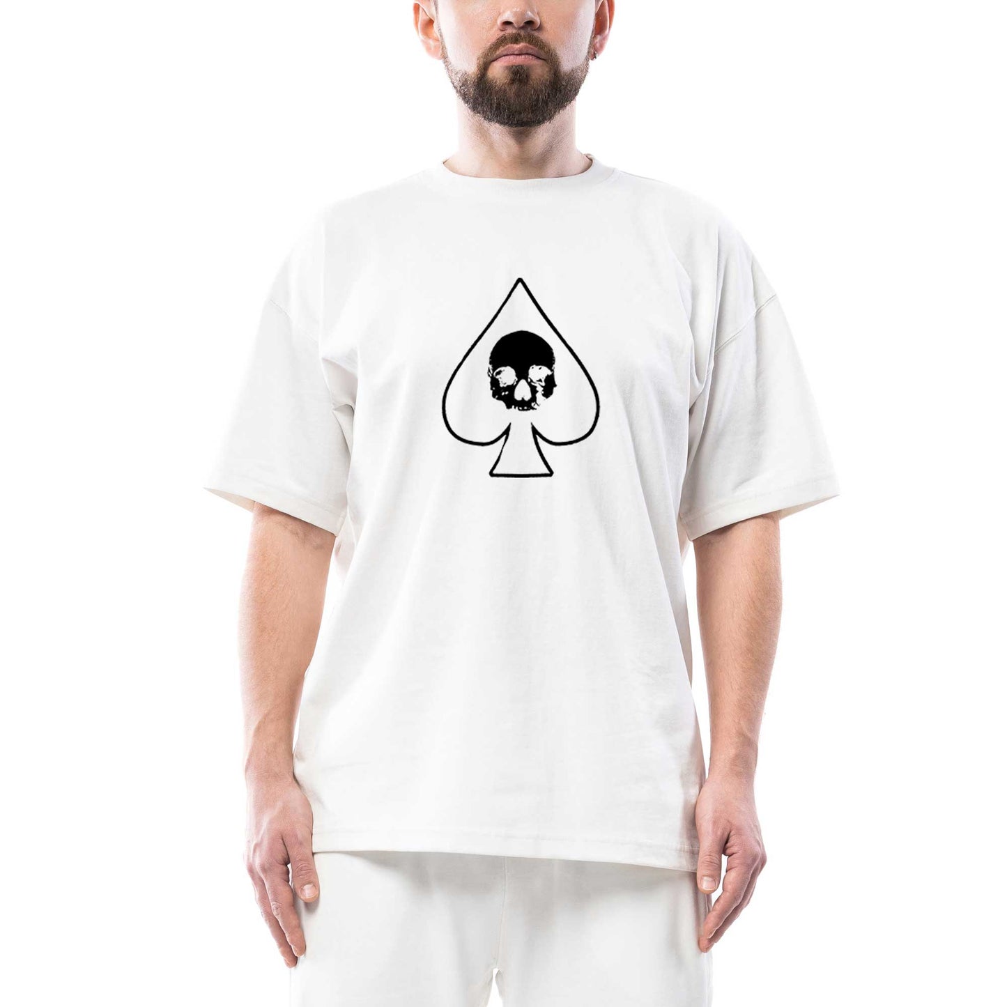 Motörhead Ace Of Spades Maça Oversize Beyaz Tişört