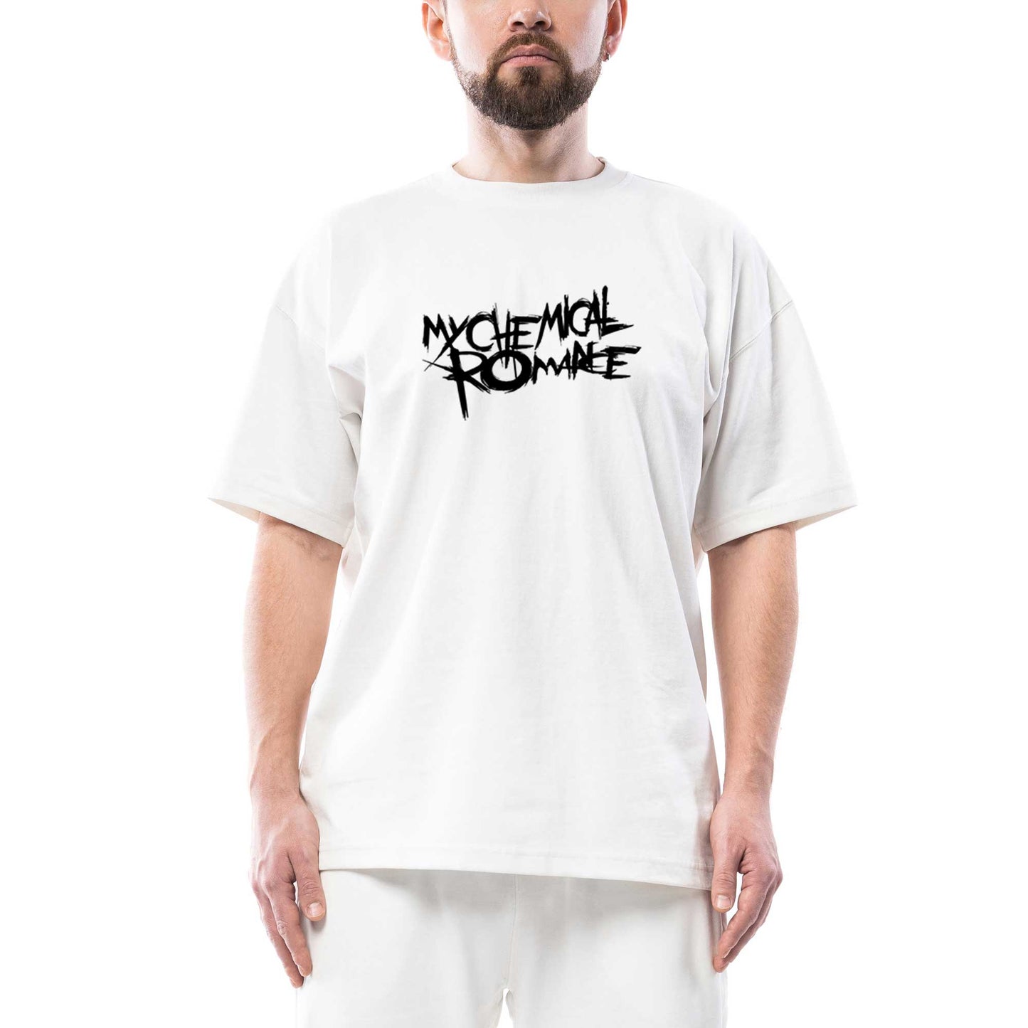 My Chemical Romance Logo Symbol Oversize Beyaz Tişört