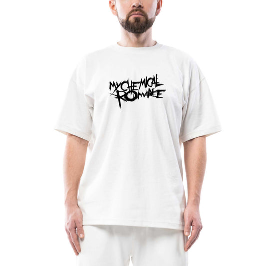 My Chemical Romance Logo Symbol Oversize Beyaz Tişört