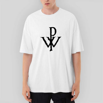 Powerwolf Logo Design Oversize Beyaz Tişört