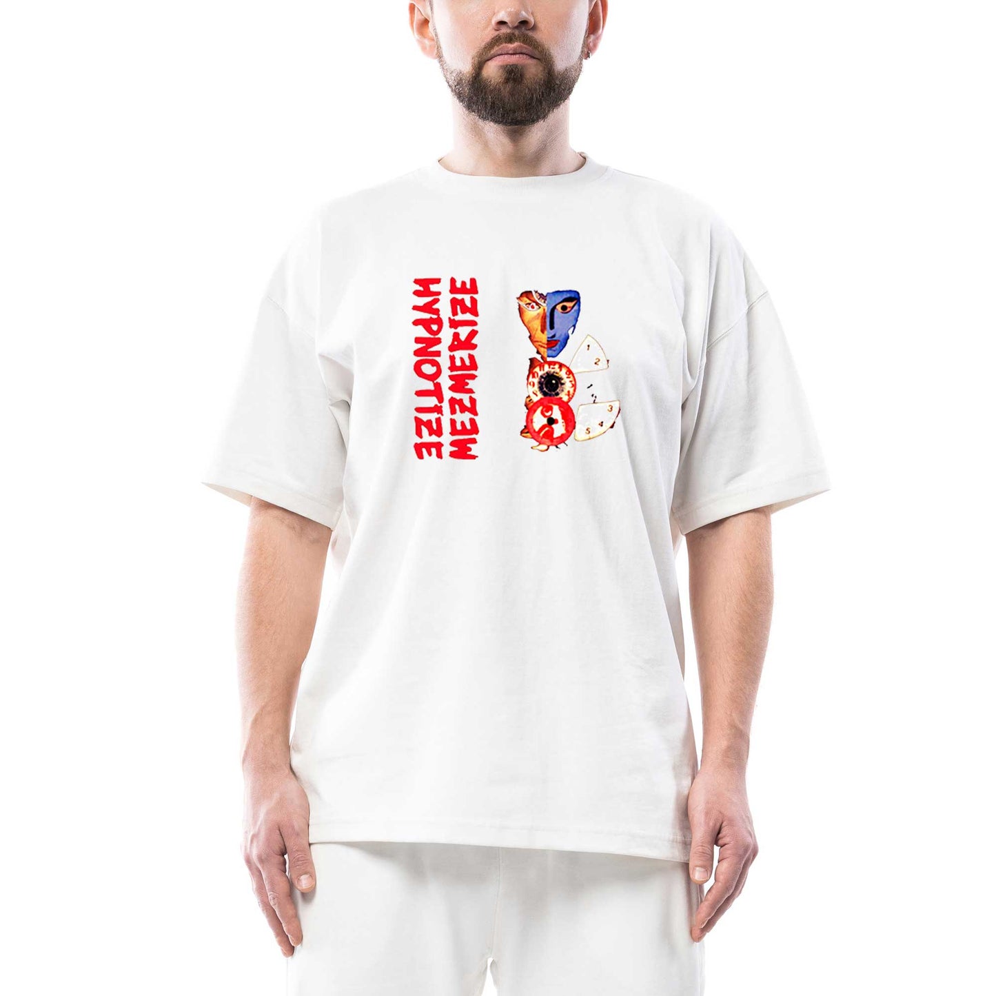 System of a Down Hypnotize Mezmerize Oversize Beyaz Tişört
