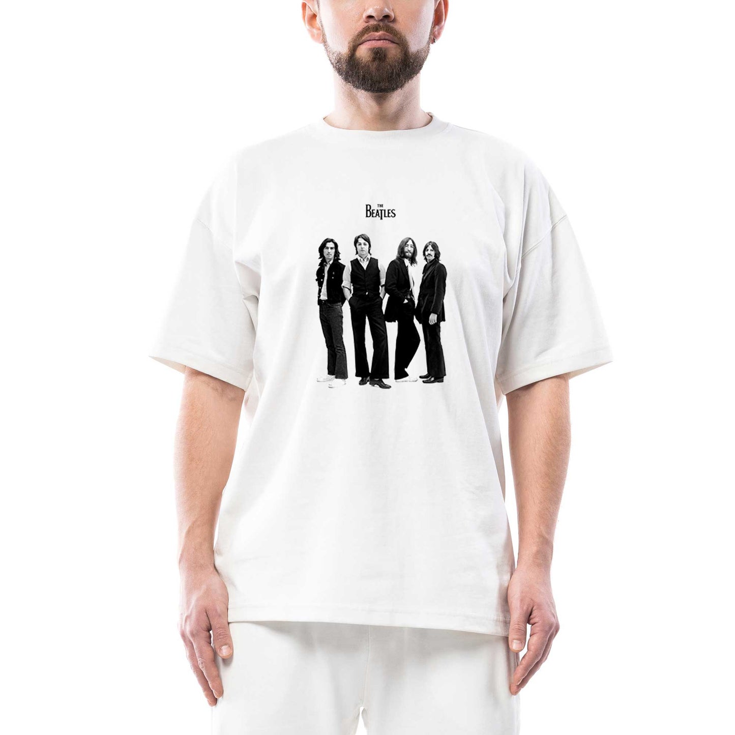 The Beatles Grup Oversize Beyaz Tişört