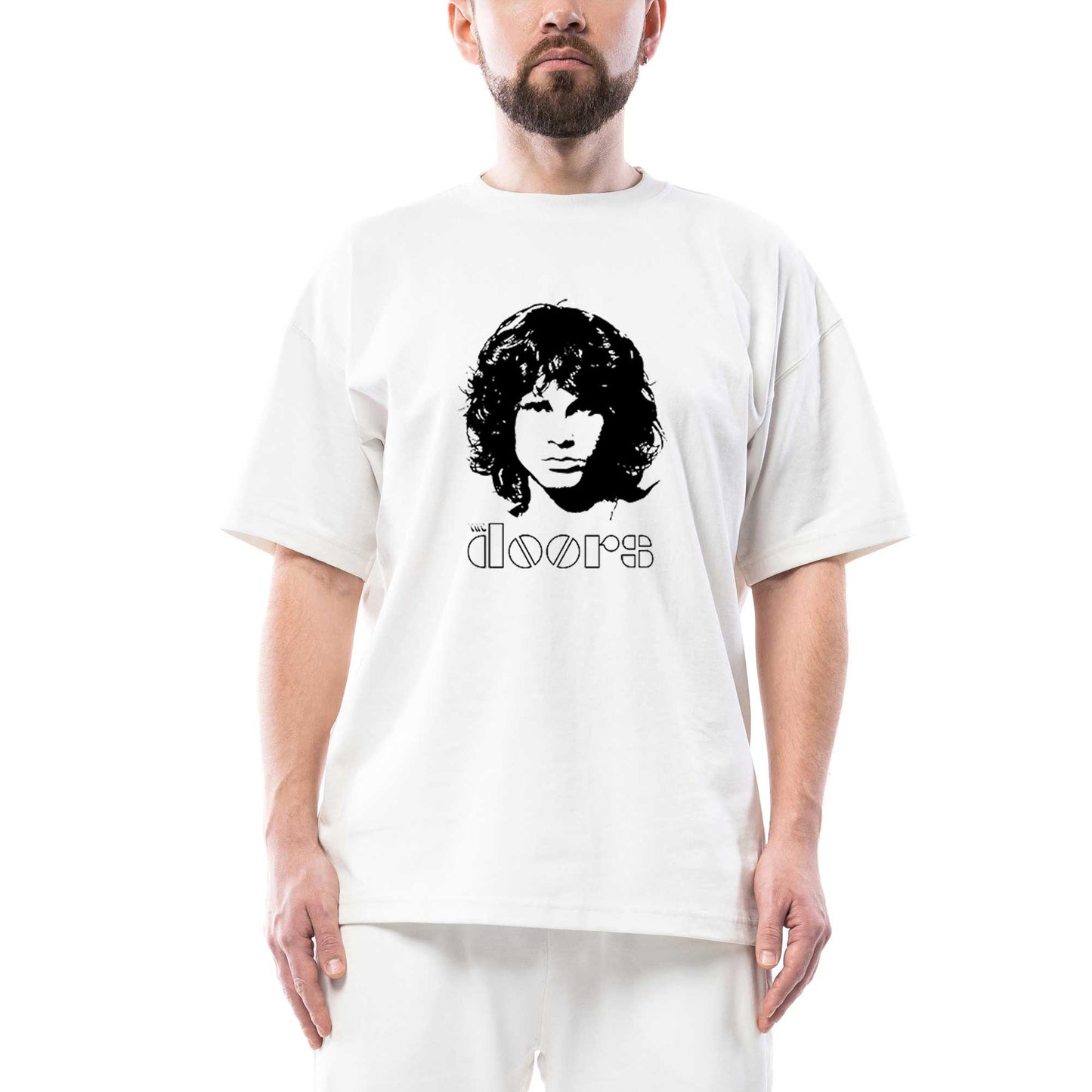 The Doors Jim Morrison Silhouette Oversize Beyaz Tişört