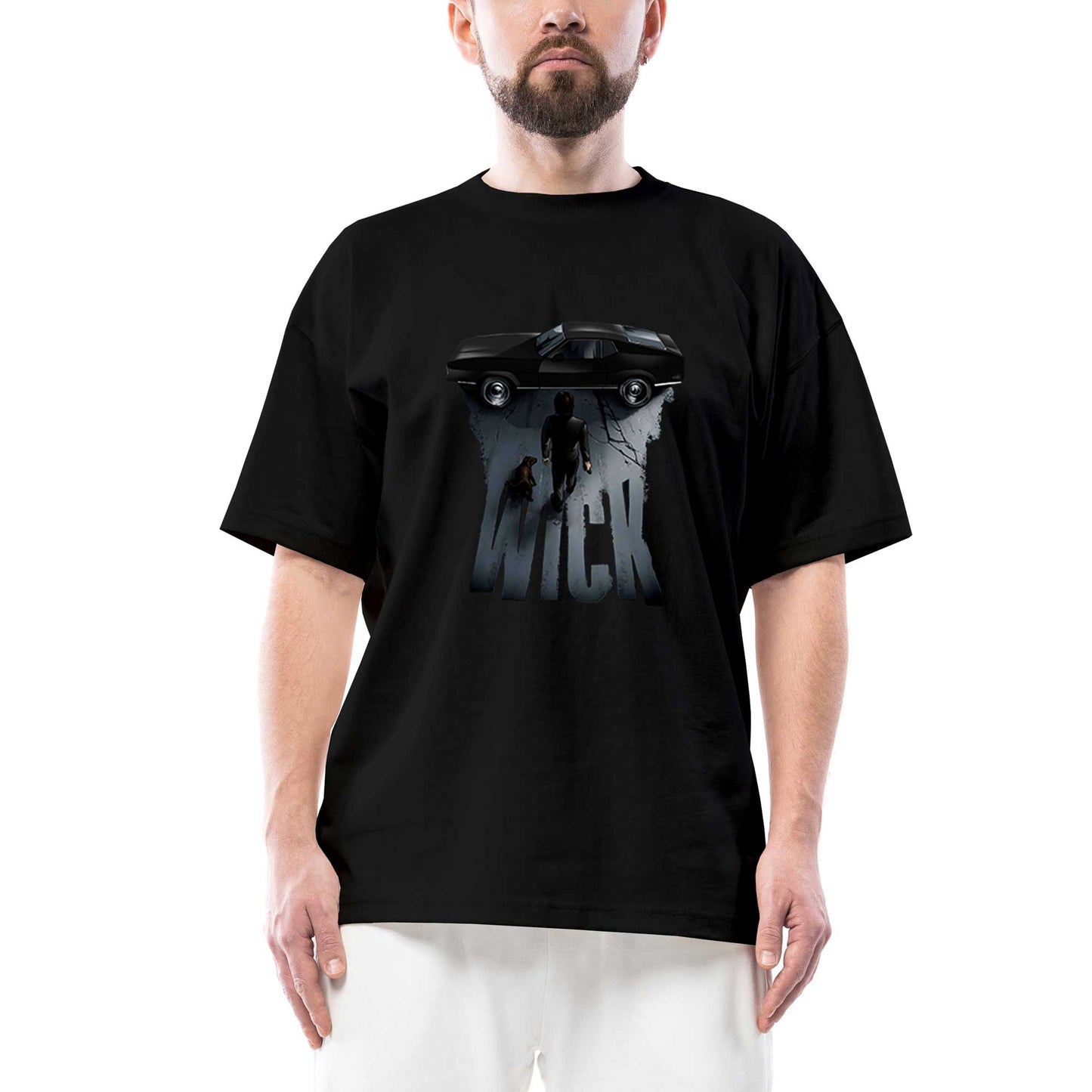 John Wick Car Oversize Siyah Tişört