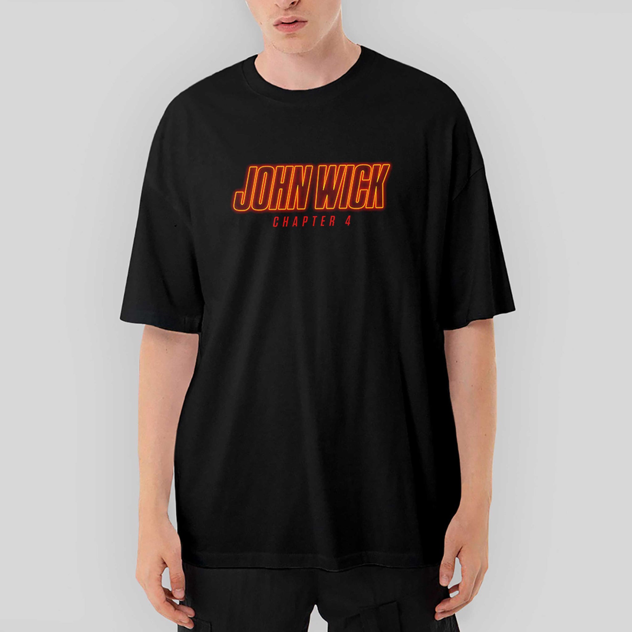 John Wick Neon Oversize Siyah Tişört