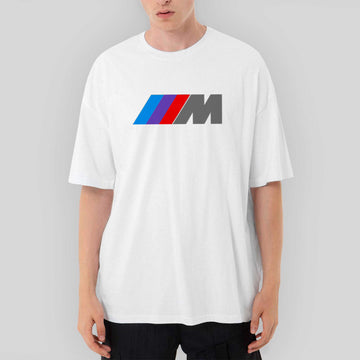 BMW M Power Logo Oversize Beyaz Tişört
