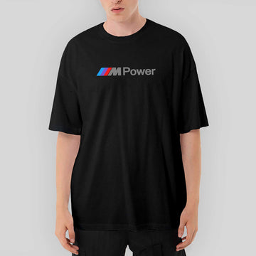 BMW M Power Text Oversize Siyah Tişört