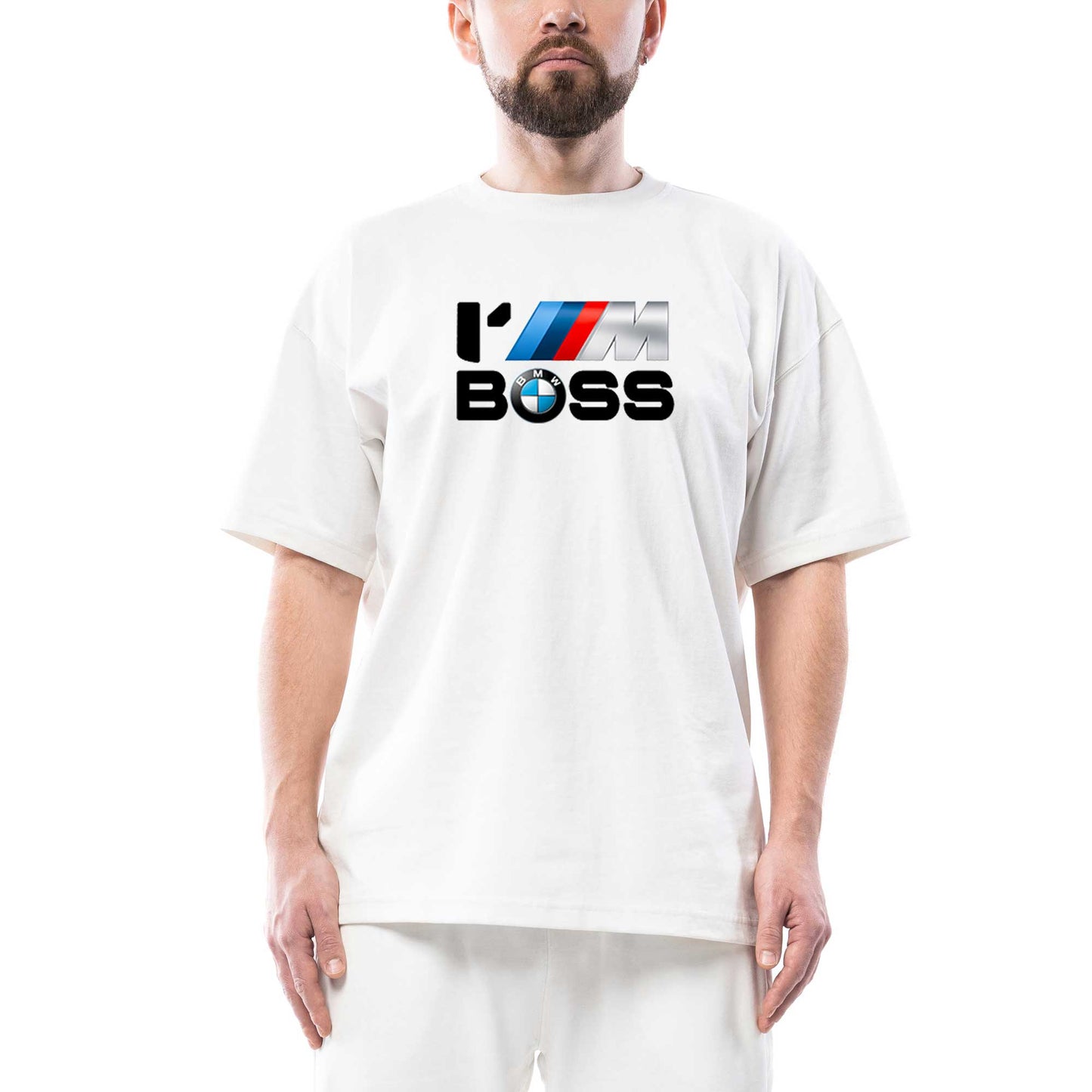BMW IM BOSS Oversize Beyaz Tişört