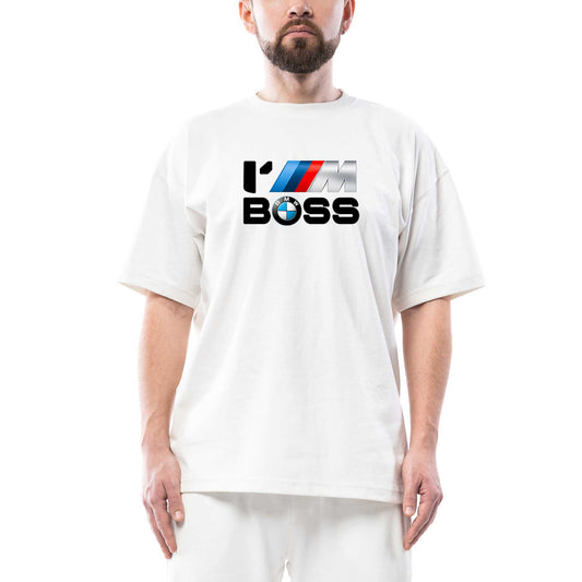 BMW IM BOSS Oversize Beyaz Tişört