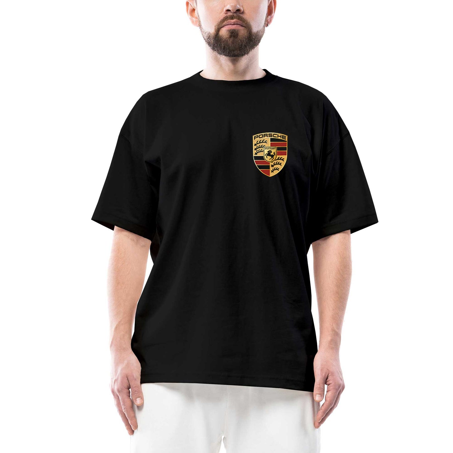Porsche Logo Oversize Siyah Tişört