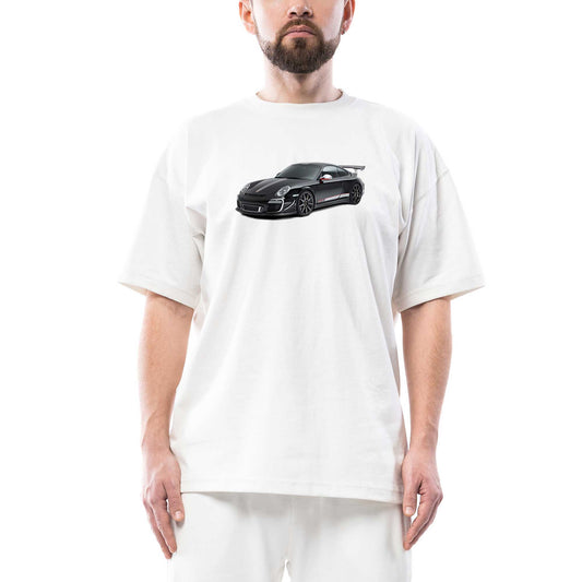 Porsche 911 GT3 Oversize Beyaz Tişört