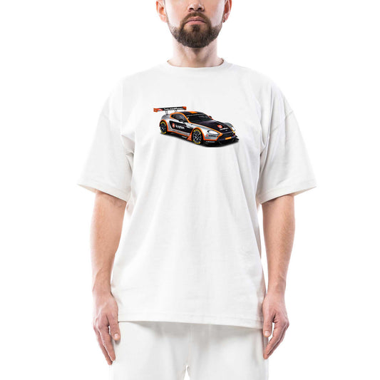 Aston Martin Vantage Oversize Beyaz Tişört
