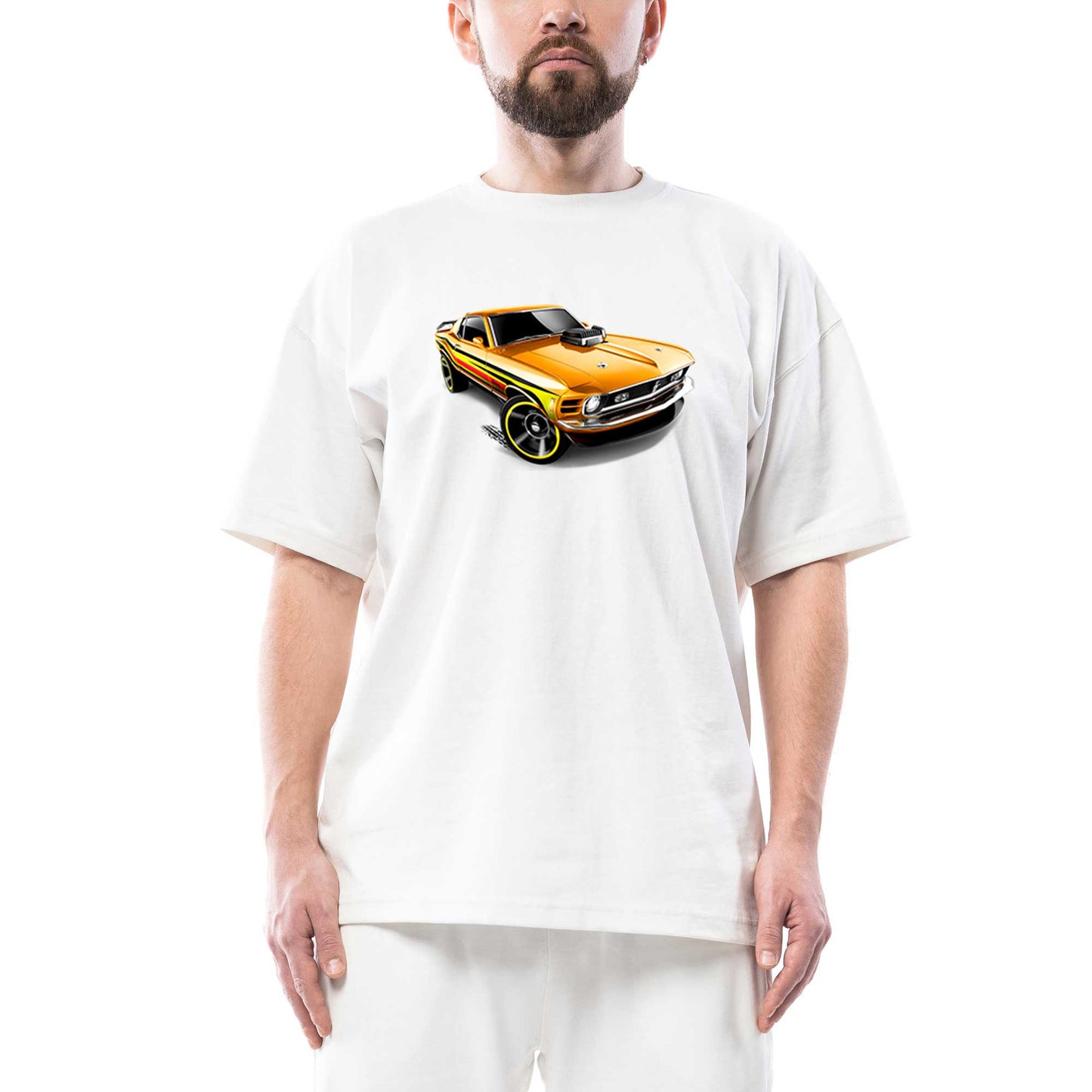 Ford Mustang Mach 1 Oversize Beyaz Tişört