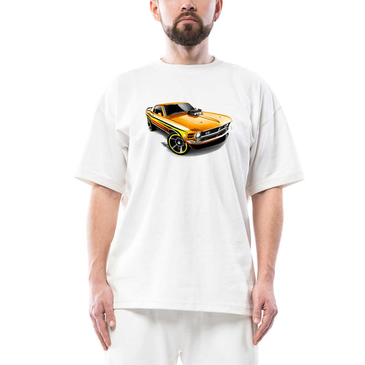 Ford Mustang Mach 1 Oversize Beyaz Tişört