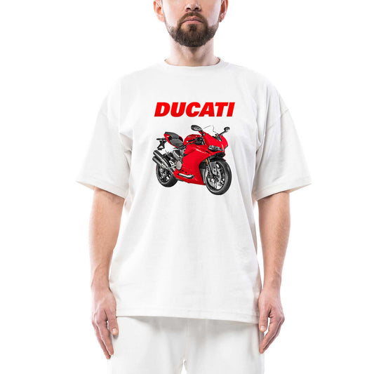 Ducati 959 Oversize Beyaz Tişört