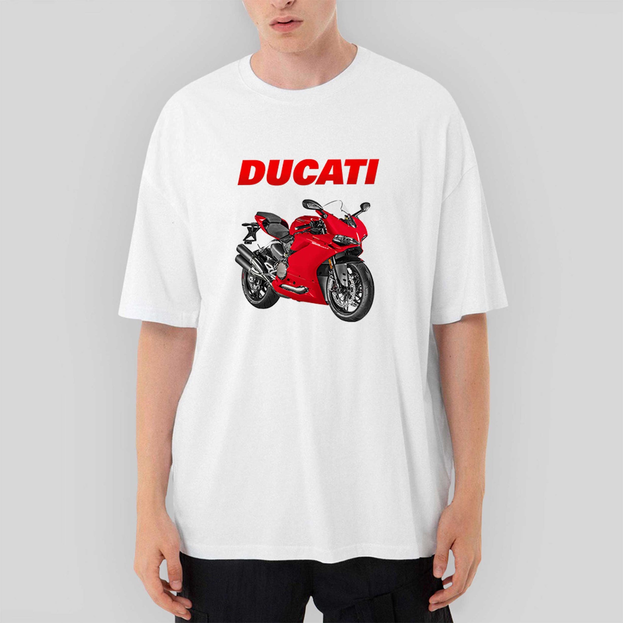 Ducati 959 Oversize Beyaz Tişört