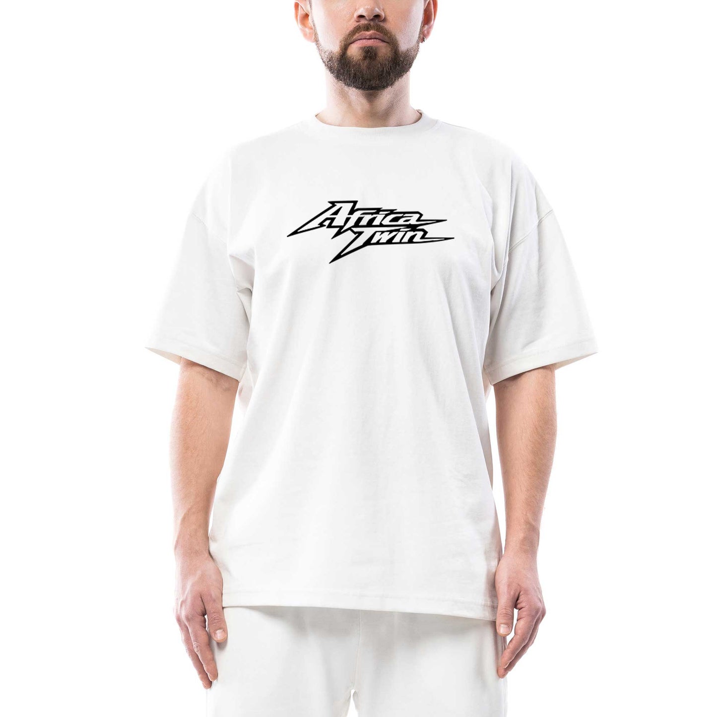 Honda Africa Twin Text Oversize Beyaz Tişört