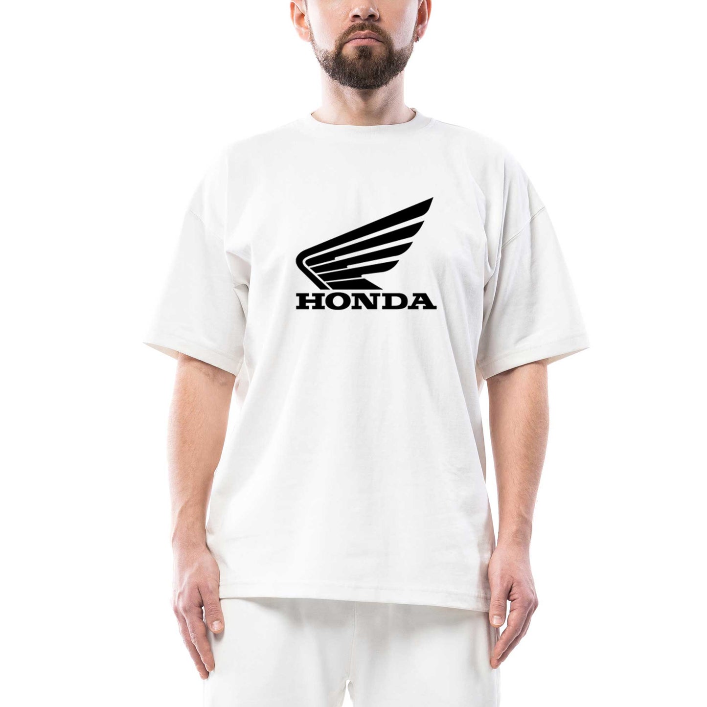 Honda Motorcycle Logo Oversize Beyaz Tişört