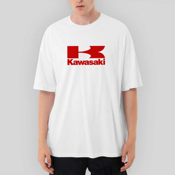 Kawasaki Red Logo Oversize Beyaz Tişört