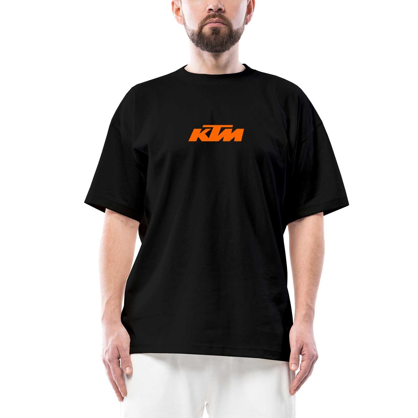 KTM Motorcycle Orange logo Oversize Siyah Tişört