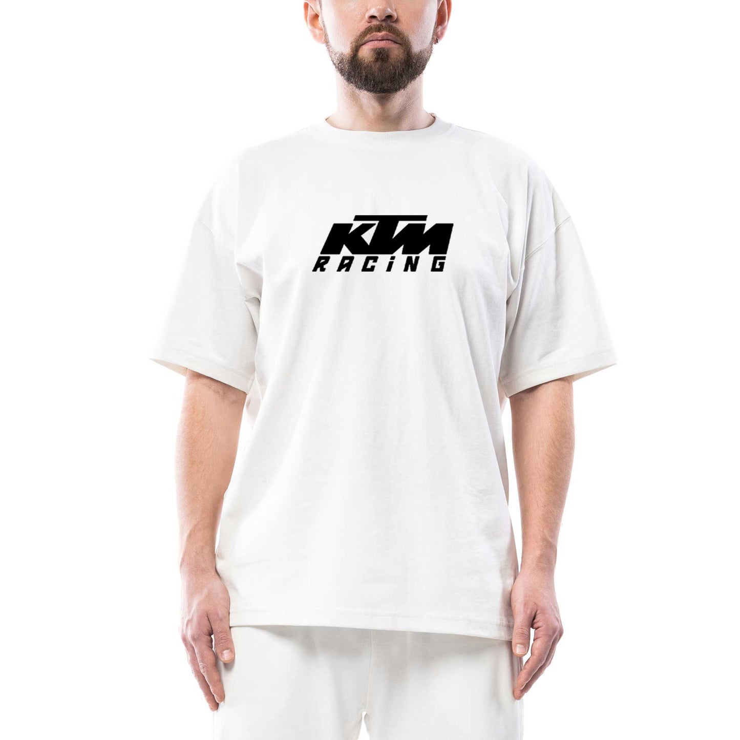 KTM Racing Black Logo Oversize Beyaz Tişört