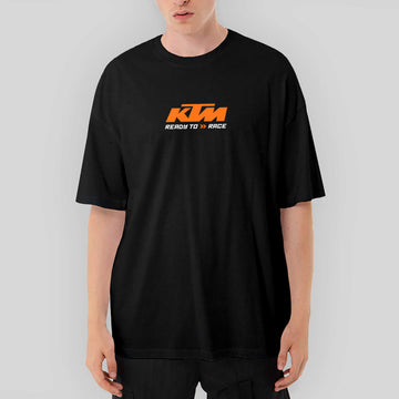 KTM Ready To Race Text Oversize Siyah Tişört