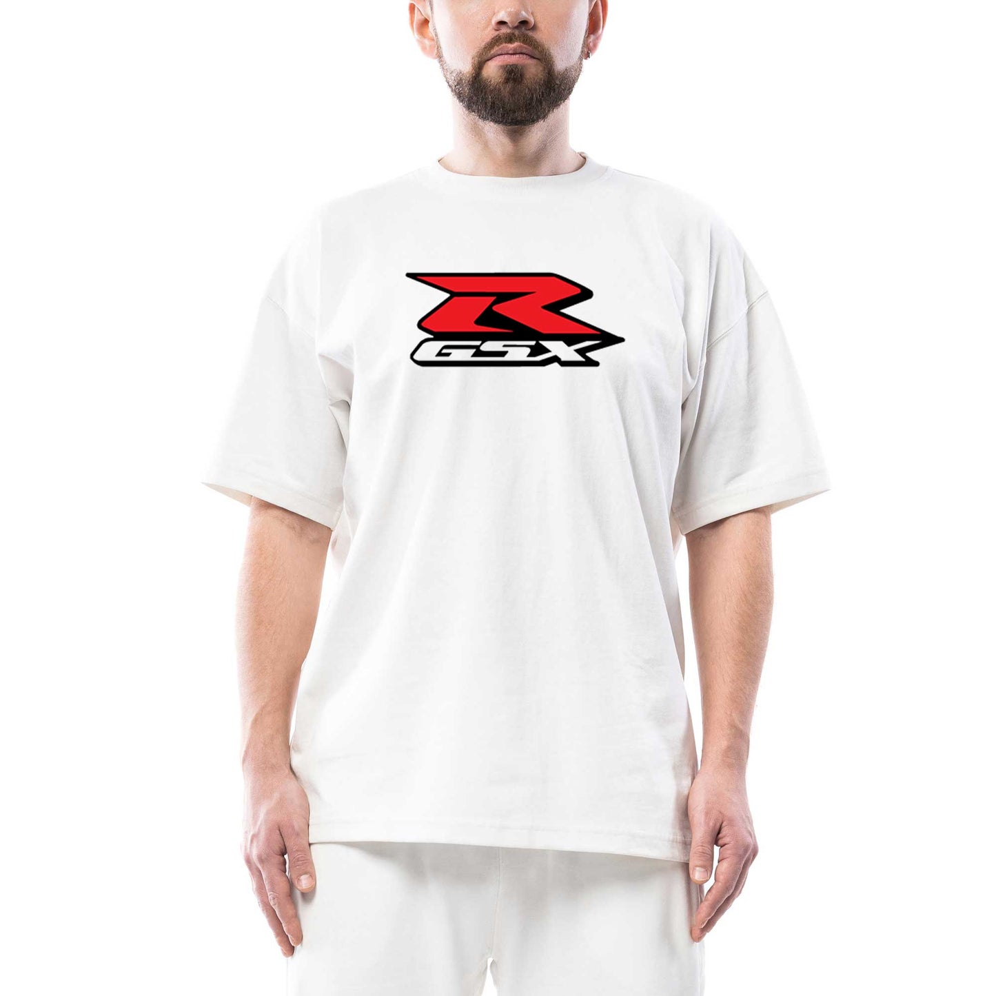 Suzuki GSX R Logosu Oversize Beyaz Tişört