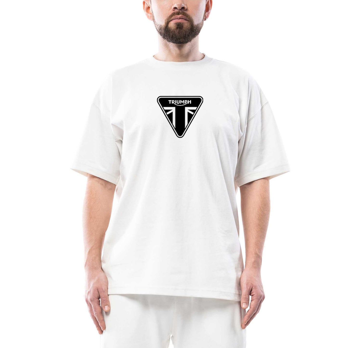 Triumph Motorcycles Ltd Oversize Beyaz Tişört