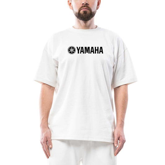 Yamaha LogoText Oversize Beyaz Tişört
